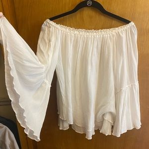 Off Shoulder White Blouse